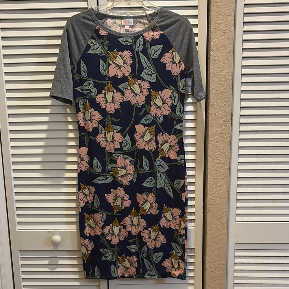 LuLaRoe Navy Floral Midi Dress